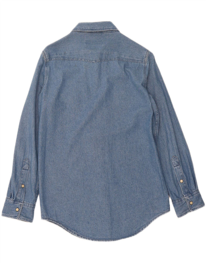 SUPERDRY Womens Denim Shirt UK 8 Small Blue Cotton