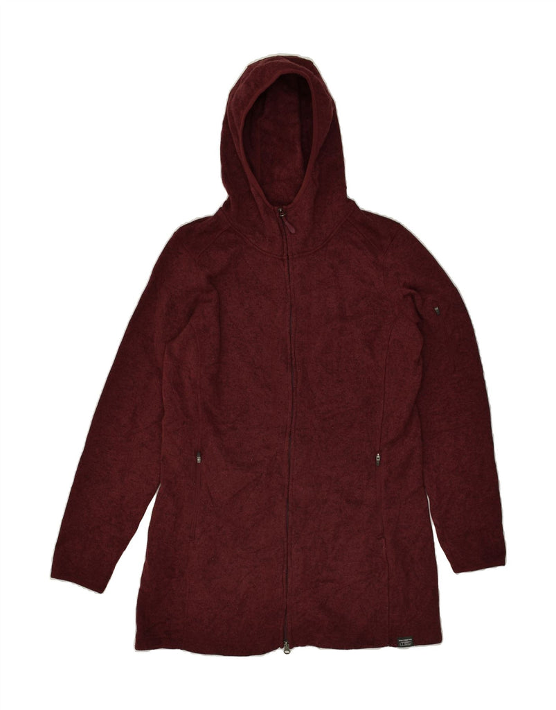 L.L.BEAN Womens Hoodie Dress UK 14 Medium Maroon Polyester | Vintage L.L.Bean | Thrift | Second-Hand L.L.Bean | Used Clothing | Messina Hembry 