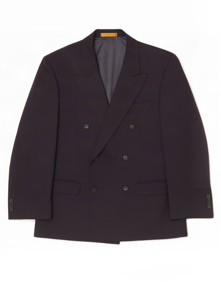 Marks & Spencer Mens Double Breasted Blazer Jacket UK 40 Medium Navy Blue