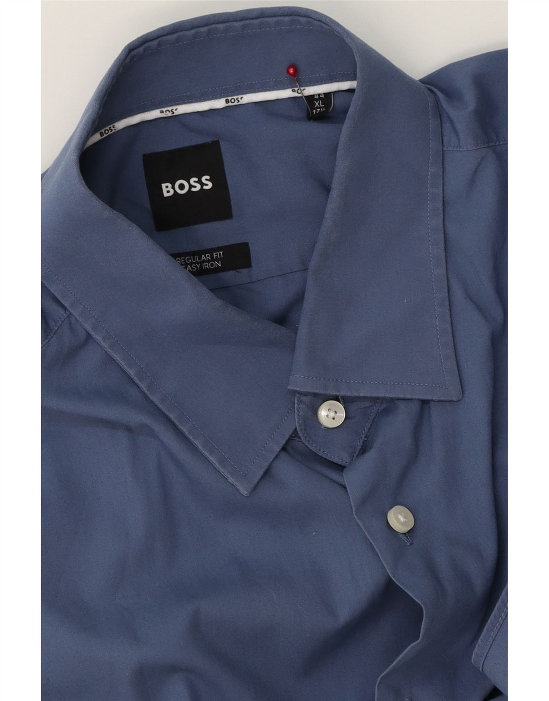 HUGO BOSS Mens Regular Fit Shirt Size 17 1/2  XL Navy Blue