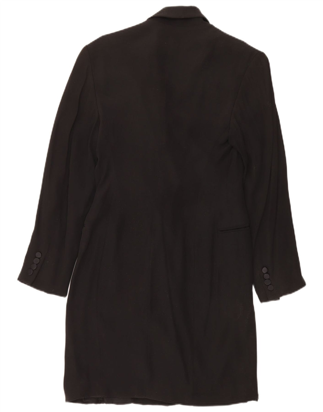 Ralph Lauren Womens Double Breasted Coat US 8 Medium Black Acetate