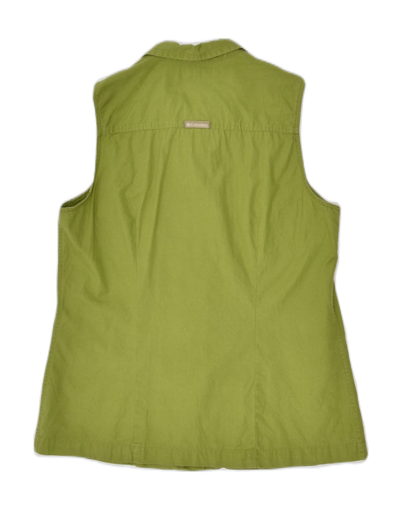 COLUMBIA Womens Sleeveless Shirt Blouse UK 14 Large Green Cotton | Vintage Columbia | Thrift | Second-Hand Columbia | Used Clothing | Messina Hembry 