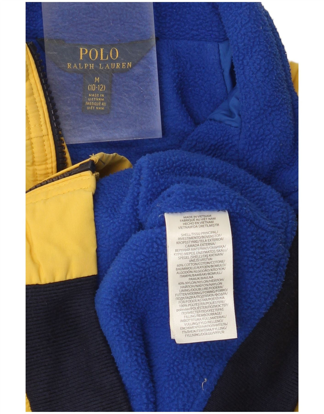 Polo Ralph Lauren Boys Bomber Jacket 10-11 Years Medium Yellow Colourblock