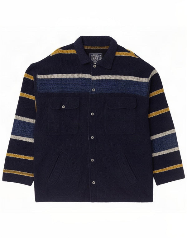Junior.D Boys Bomber Jacket 15-16 Years Navy Blue Striped