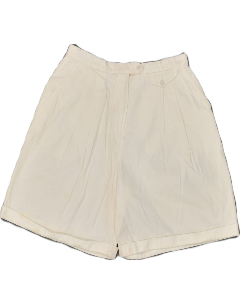 ANTONIO FUSCO Womens High Waist Casual Shorts W28 Medium White Cotton | Vintage Antonio Fusco | Thrift | Second-Hand Antonio Fusco | Used Clothing | Messina Hembry 