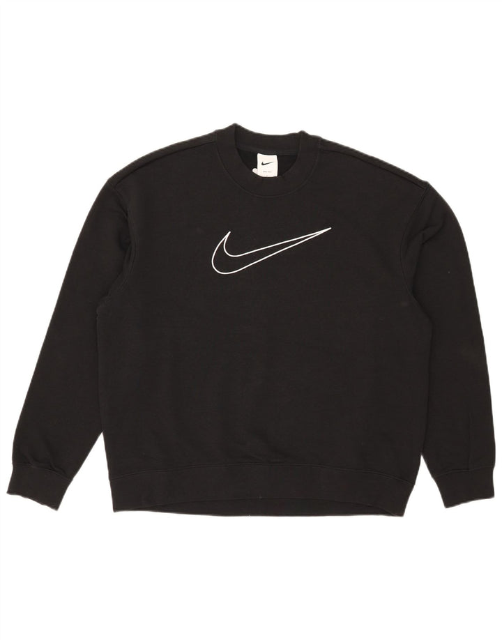 Nike Mens Dri Fit Graphic Sweatshirt Jumper Small Black Cotton
