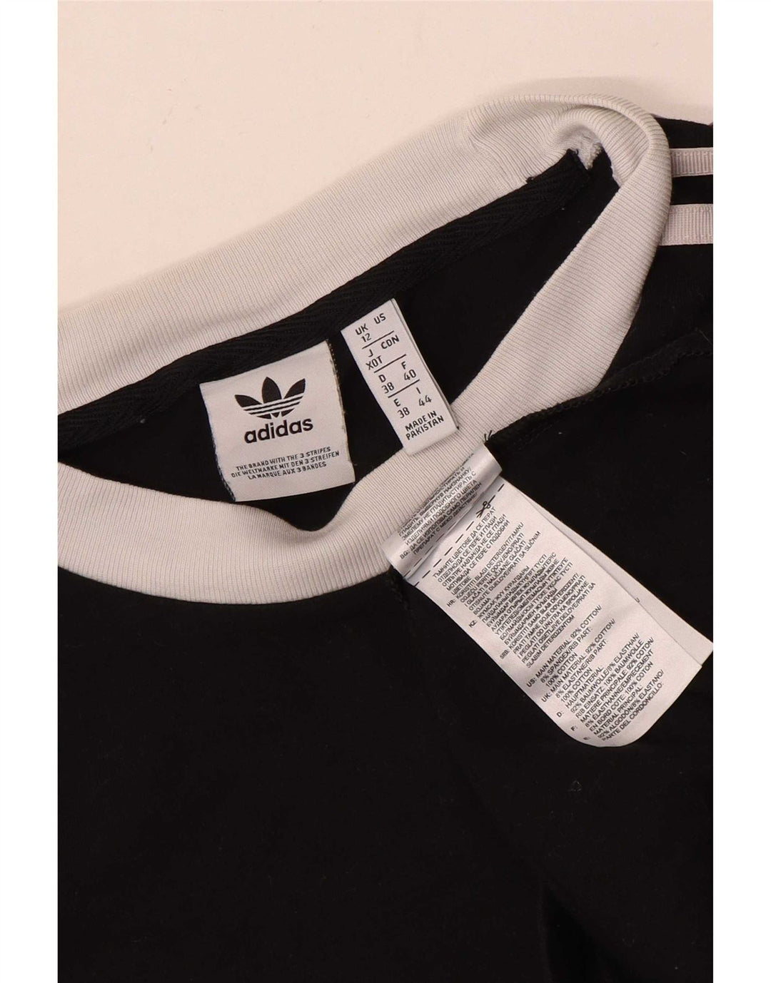 Adidas Womens Top Long Sleeve UK 12 Medium Black Cotton