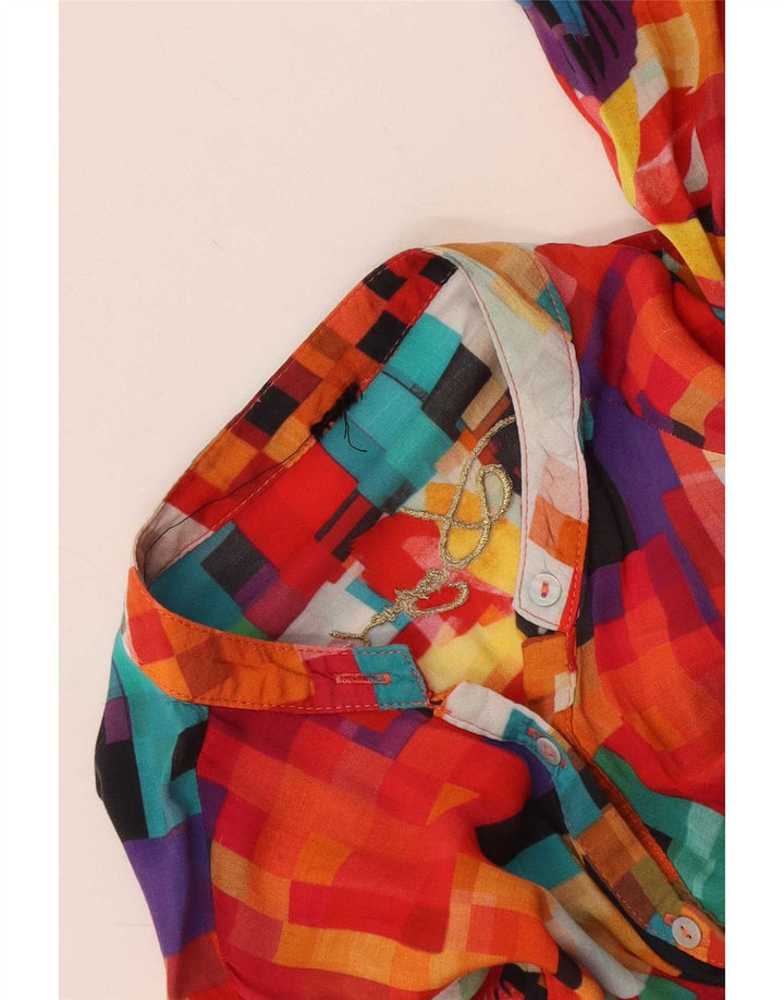Desigual Womens Graphic Shirt Blouse UK 12 Medium Multicoloured Geometric