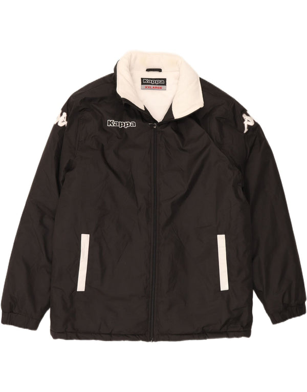 KAPPA Mens Windbreaker Jacket UK 44 2XL Black Polyester