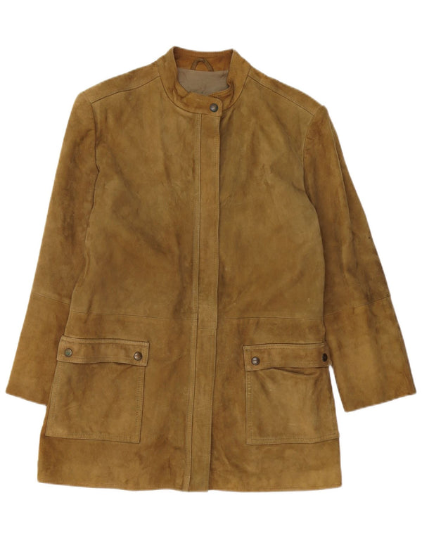 Vintage Womens Suede Jacket UK 14 Medium Brown Leather
