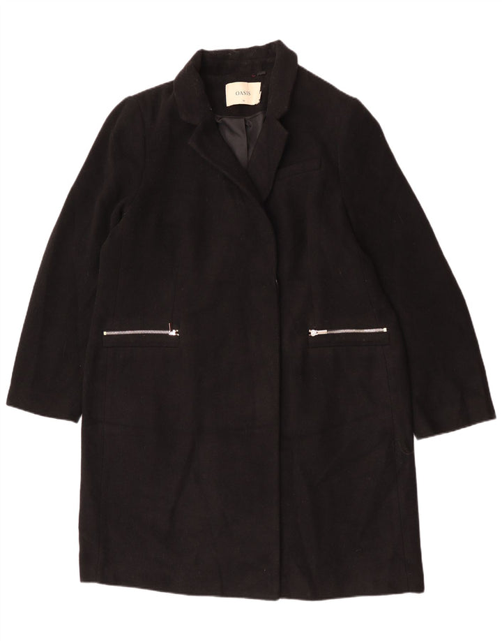 Oasis Womens Overcoat UK 18 XL Black Polyester