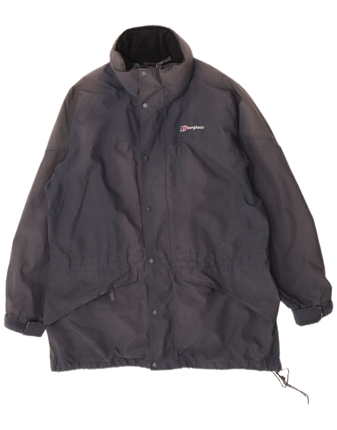 Berghaus Mens Hooded Rain Jacket UK 42 XL Navy Blue Polyester