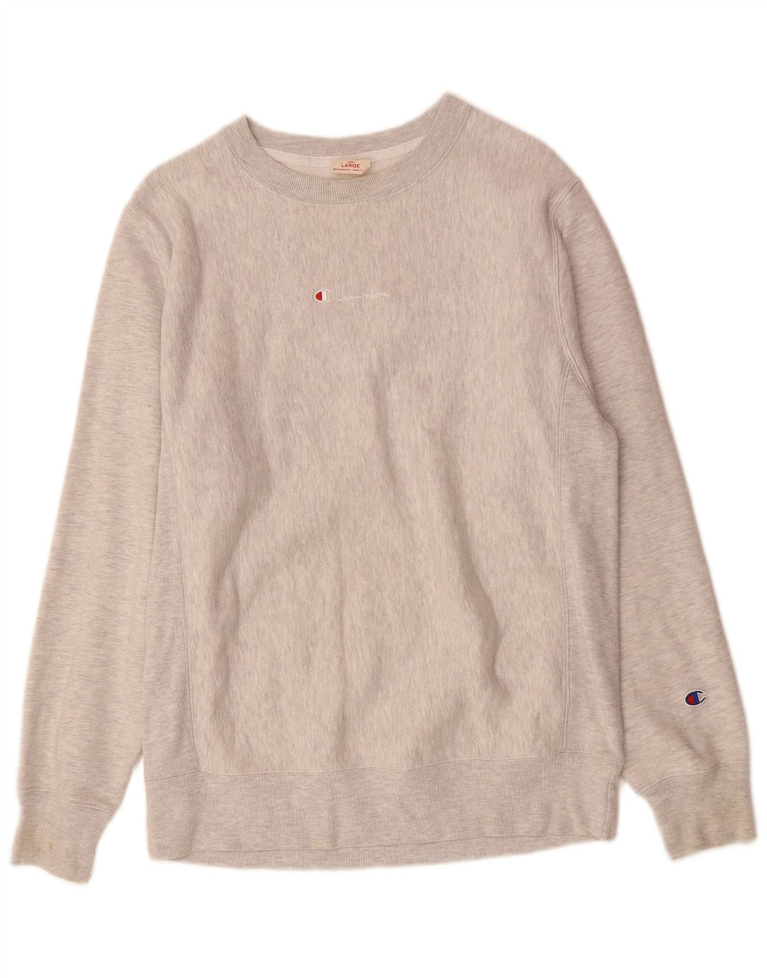 CHAMPION Mens Sweatshirt Jumper Large Grey Flecked Cotton