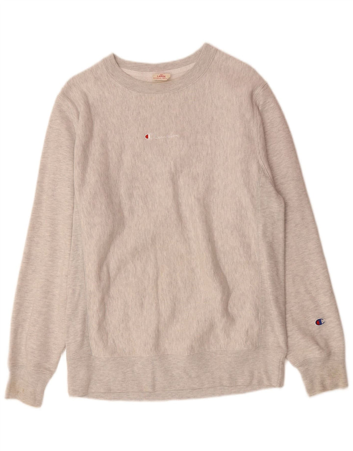 CHAMPION Mens Sweatshirt Jumper Large Grey Flecked Cotton