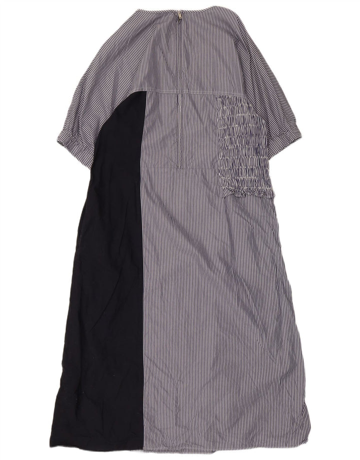 COS Womens Maxi Dress EU 44 XL Navy Blue Pinstripe Cotton