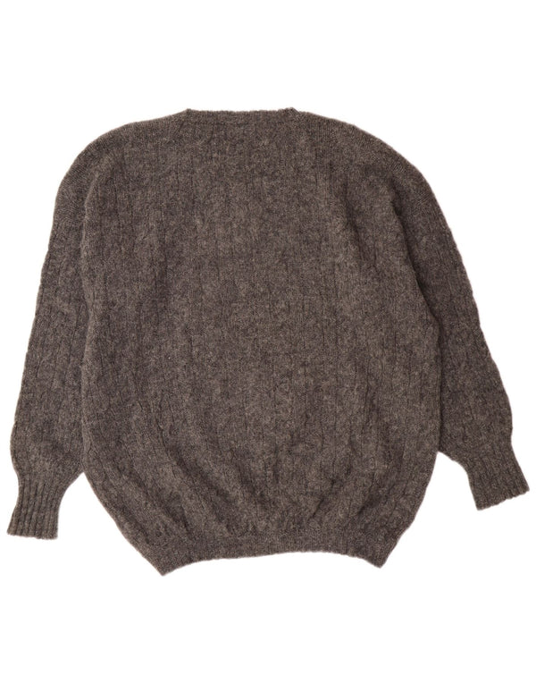 Drumohr Mens Crew Neck Jumper Sweater XL Grey Wool