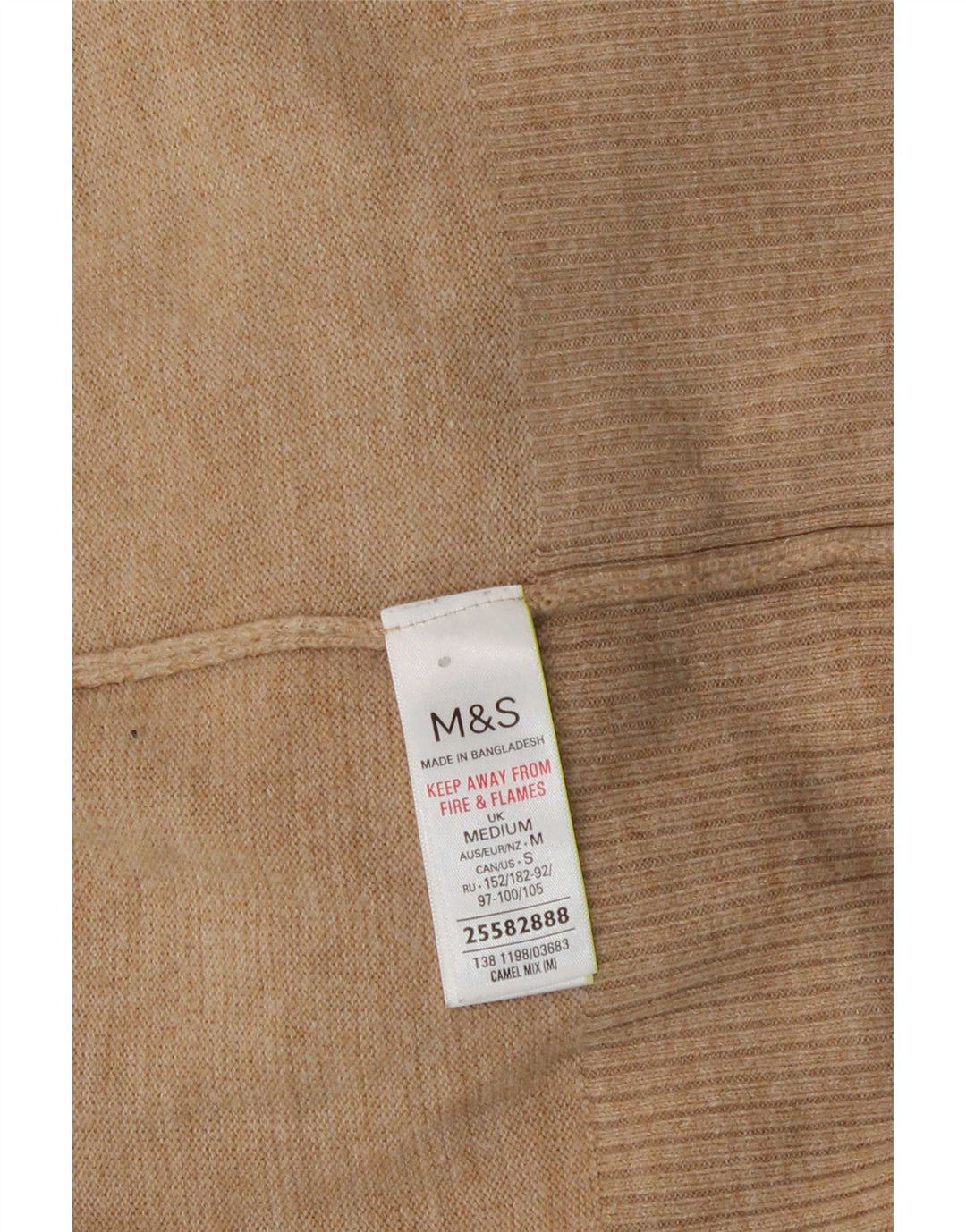 Marks & Spencer Womens Turtle Neck Jumper Sweater UK 14 Medium Beige