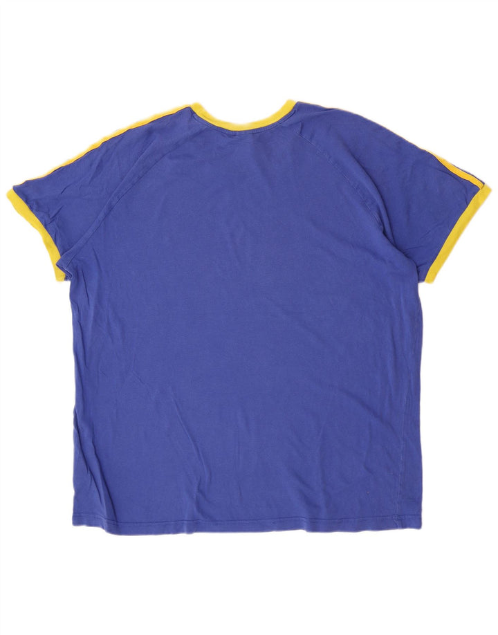Adidas Mens T-Shirt Top 2XL Blue Cotton