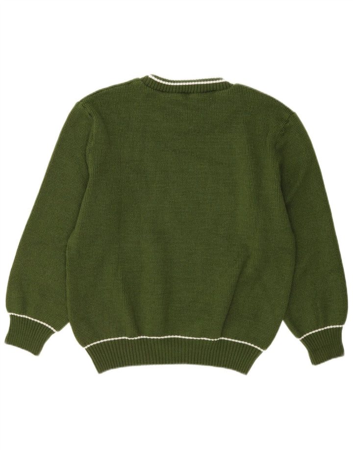 VINTAGE Mens Crew Neck Jumper Sweater Medium Green