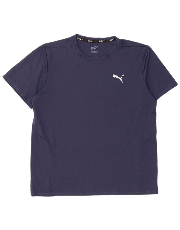 Puma Mens T-Shirt Top Medium Navy Blue