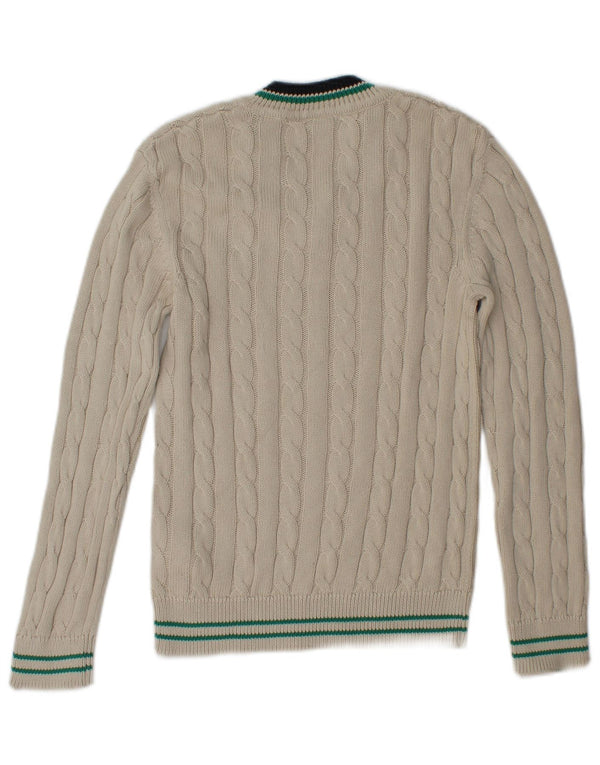 Lyle & Scott Boys V-Neck Jumper Sweater 9-10 Years White Cotton