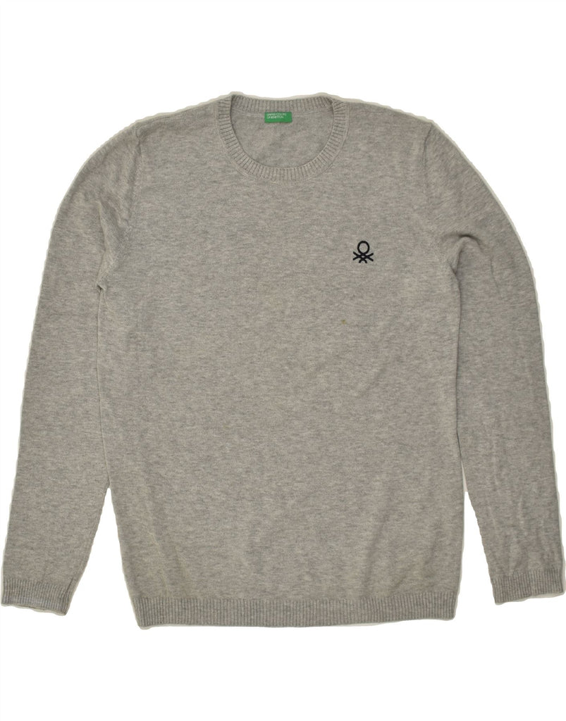 BENETTON Boys Crew Neck Jumper Sweater 11-12 Years 2XL Grey Cotton | Vintage Benetton | Thrift | Second-Hand Benetton | Used Clothing | Messina Hembry 
