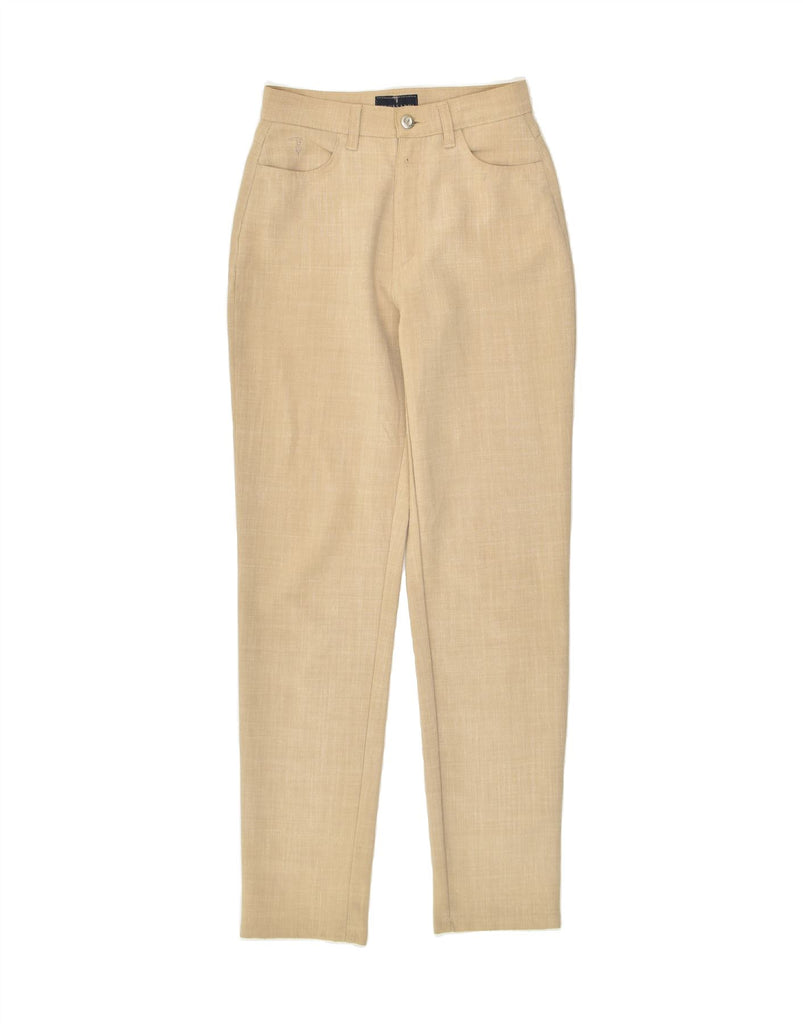 TRUSSARDI JEANS Womens Slim Casual Trousers W26 L30 Beige Polyester | Vintage Trussardi Jeans | Thrift | Second-Hand Trussardi Jeans | Used Clothing | Messina Hembry 