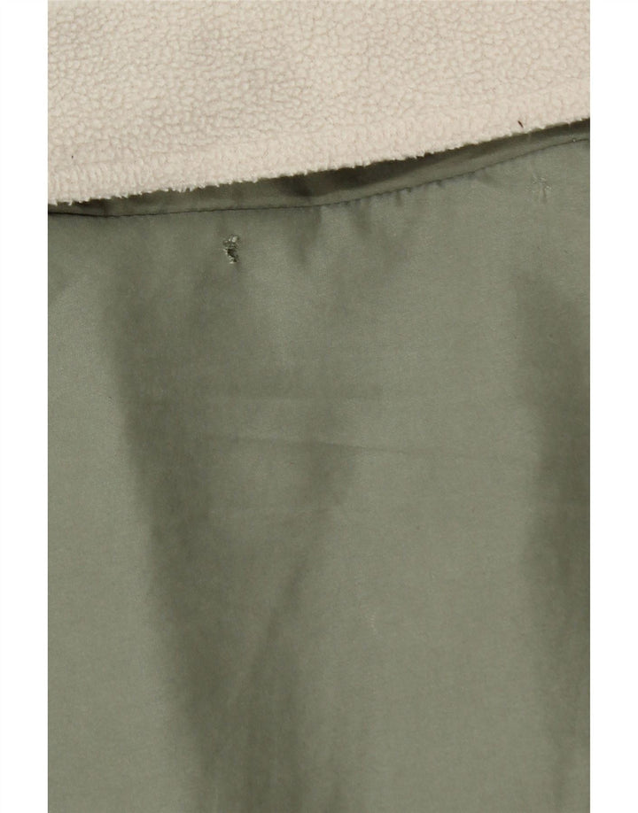 Marks & Spencer Womens Oversized Sherpa Parka Jacket UK 14 Large Green