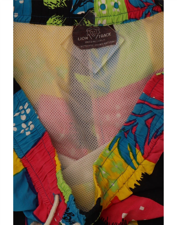 VINTAGE Mens Swimming Shorts Medium  Multicoloured Floral