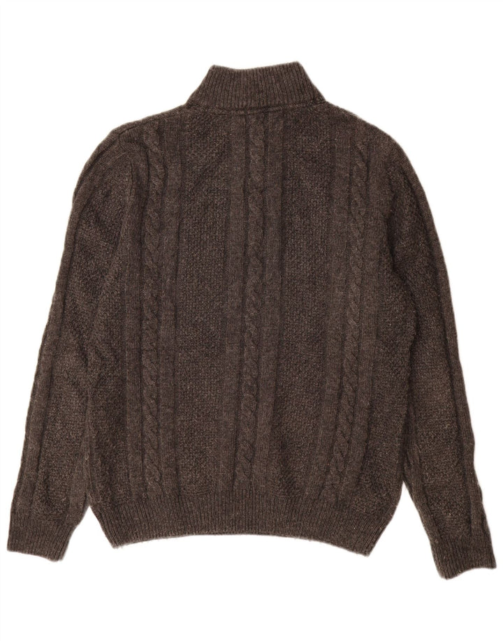 Crew Clothing Mens Zip Neck Jumper Sweater Large Grey Wool
