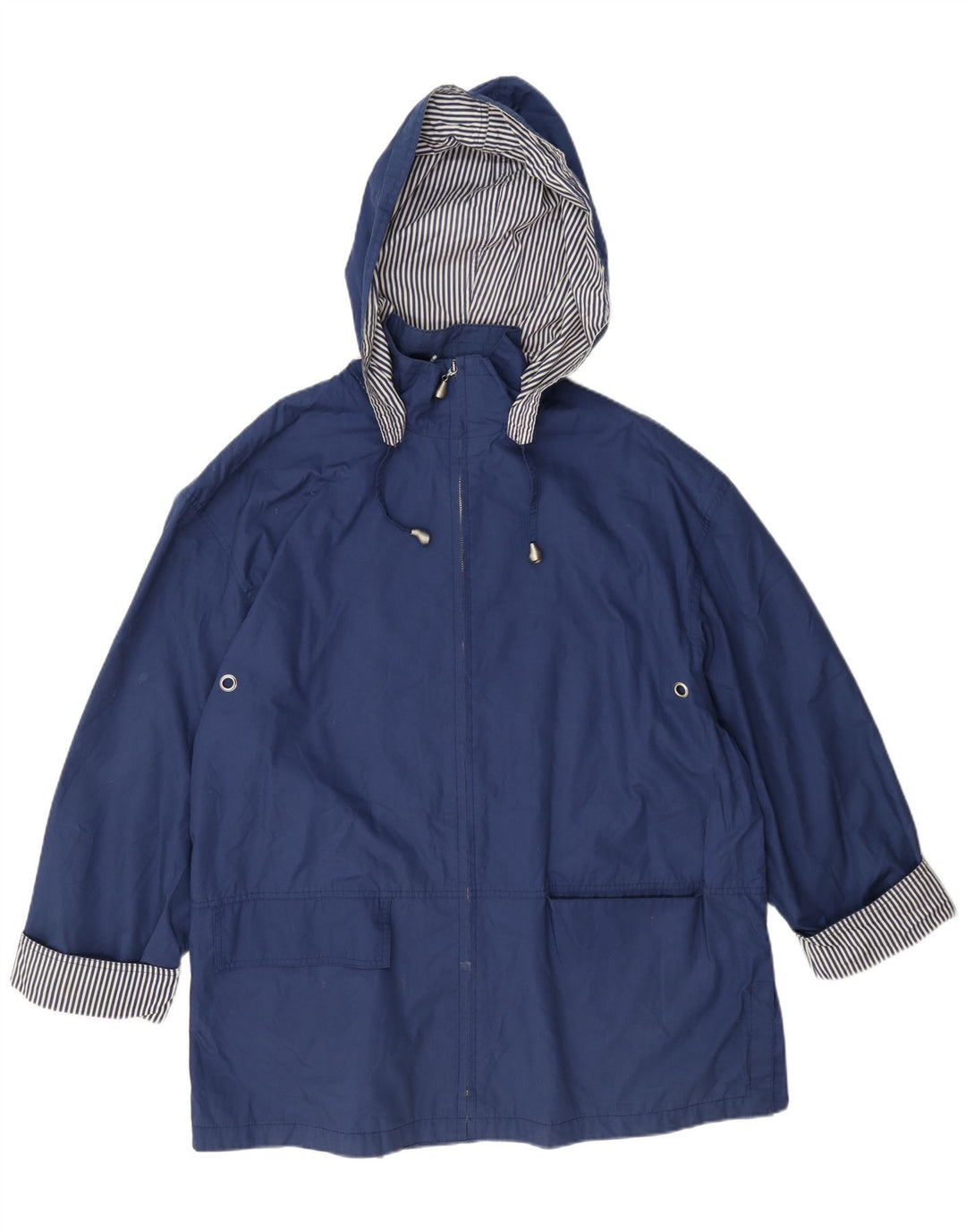 Marks & Spencer Womens St. Michael Hooded Rain Jacket UK 14 Large Blue