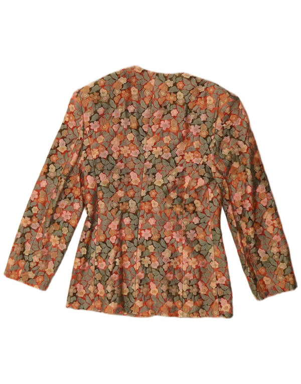Vintage Womens 5 Button Blazer Jacket IT 42 Medium Multicoloured Floral