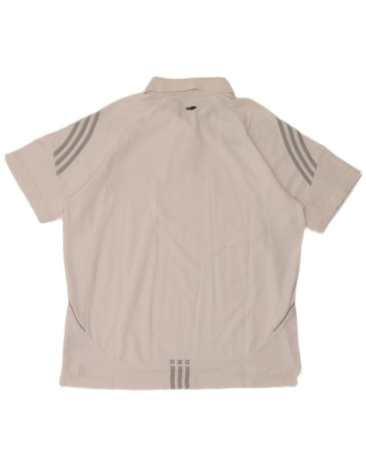 Adidas Mens Polo Shirt XL White Cotton