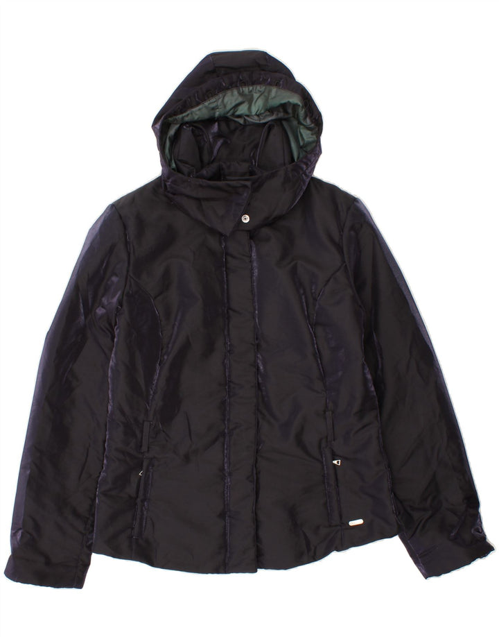 BELFE Womens Hooded Windbreaker Jacket UK 14 Large  Purple Nylon Vintage Belfe and Second-Hand Belfe from Messina Hembry 