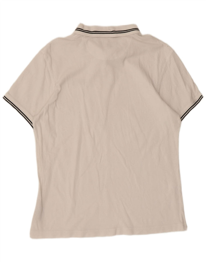 Barbour Mens Polo Shirt Large White Cotton
