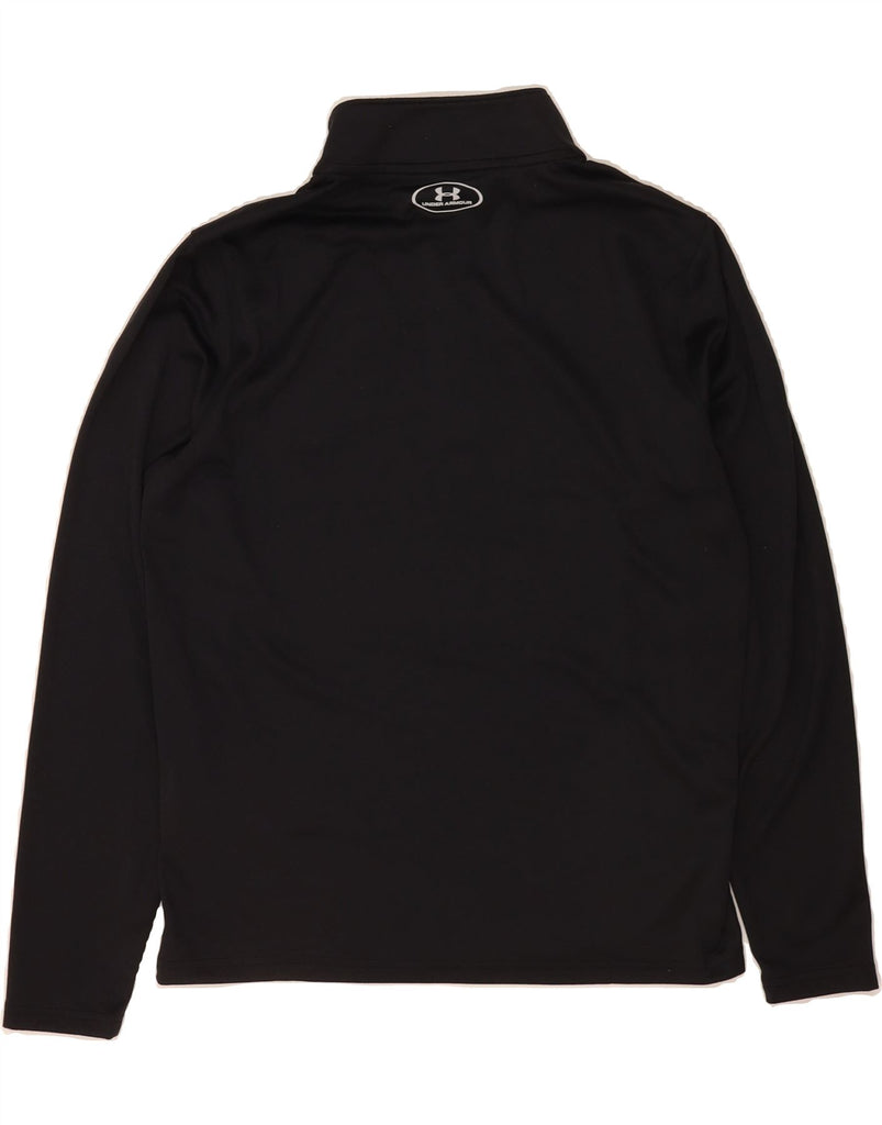 UNDER ARMOUR Mens Heat Gear Zip Neck Pullover Tracksuit Top Large Black Vintage Under Armour and Second-Hand Under Armour from Messina Hembry 