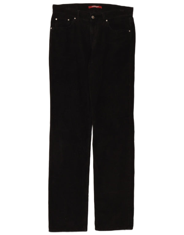 Carrera Mens 700 Straight Corduroy Trousers W33 L34 Black Cotton