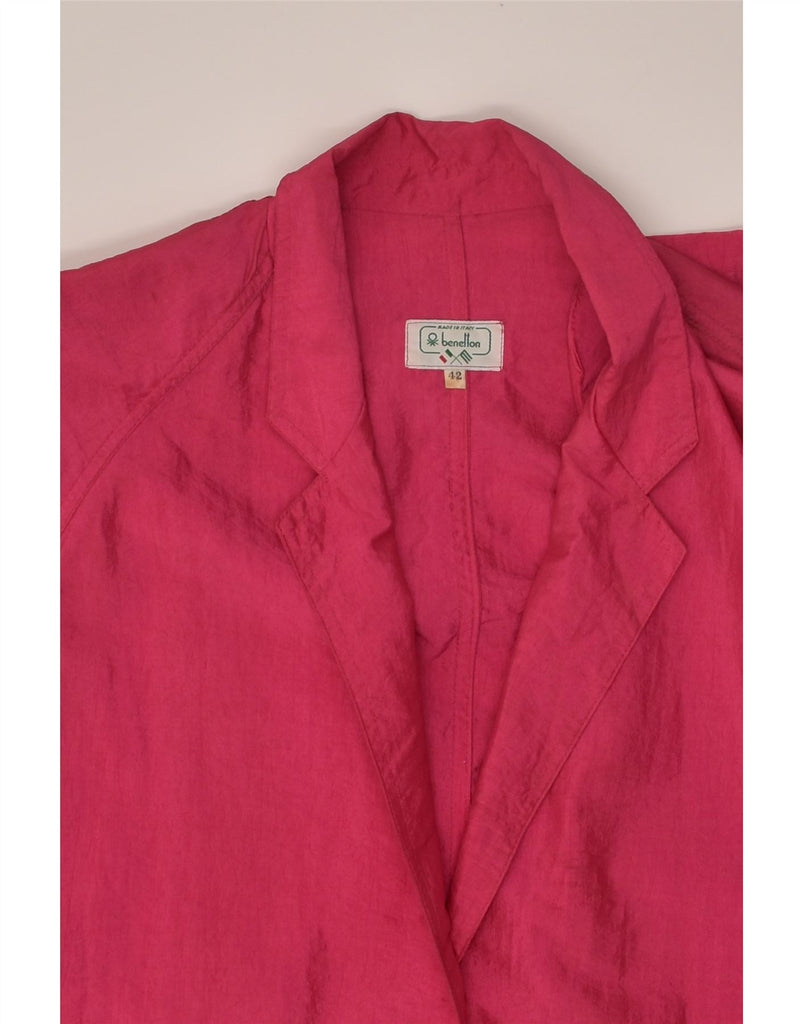 BENETTON Womens Trench Coat EU 42 Large Pink Nylon | Vintage Benetton | Thrift | Second-Hand Benetton | Used Clothing | Messina Hembry 