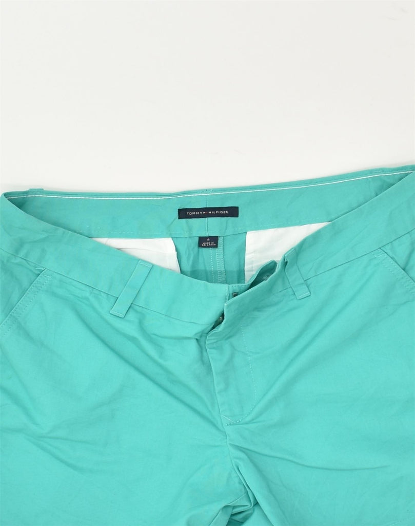 TOMMY HILFIGER Womens Chino Shorts US 6 Medium W28 Turquoise Cotton | Vintage Tommy Hilfiger | Thrift | Second-Hand Tommy Hilfiger | Used Clothing | Messina Hembry 