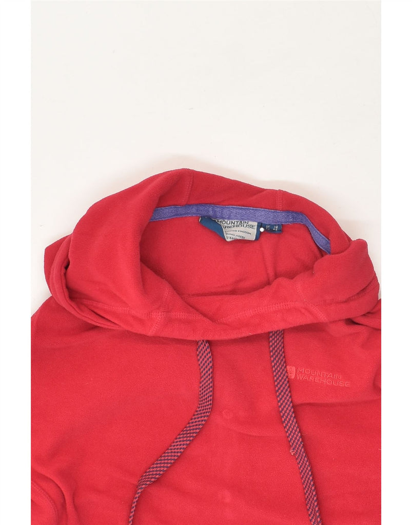 MOUNTAIN WAREHOUSE Womens Hooded Fleece Jumper UK 14 Medium Red Polyester | Vintage Mountain Warehouse | Thrift | Second-Hand Mountain Warehouse | Used Clothing | Messina Hembry 