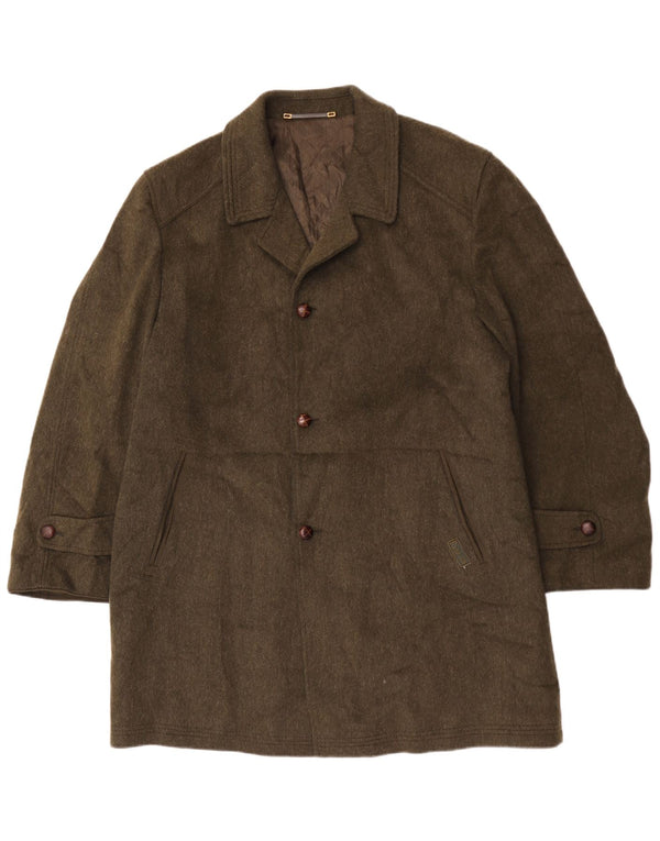 Rehbochloden Mens Overcoat EU 52 XL Khaki Wool