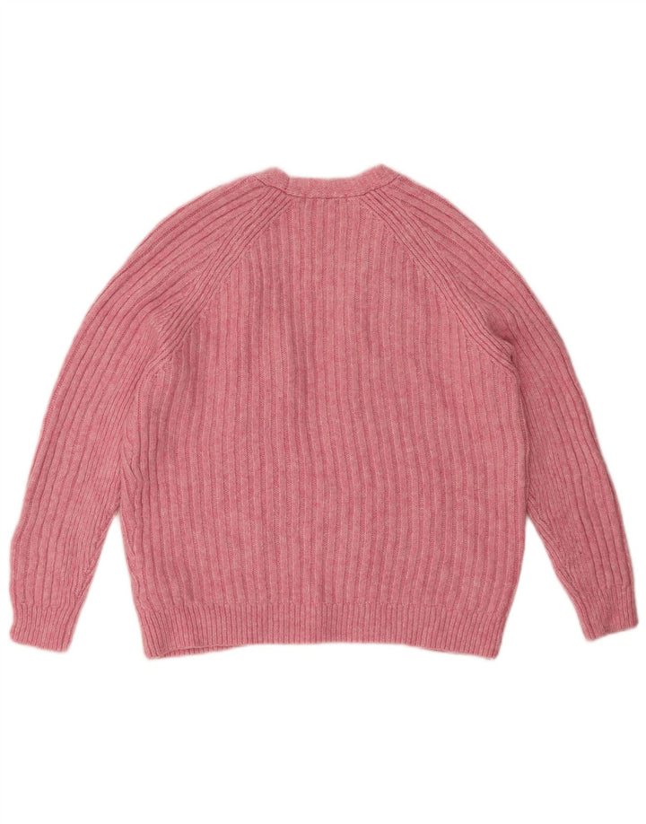 Marks & Spencer Womens Open Cardigan Sweater UK 14 Medium Pink Acrylic
