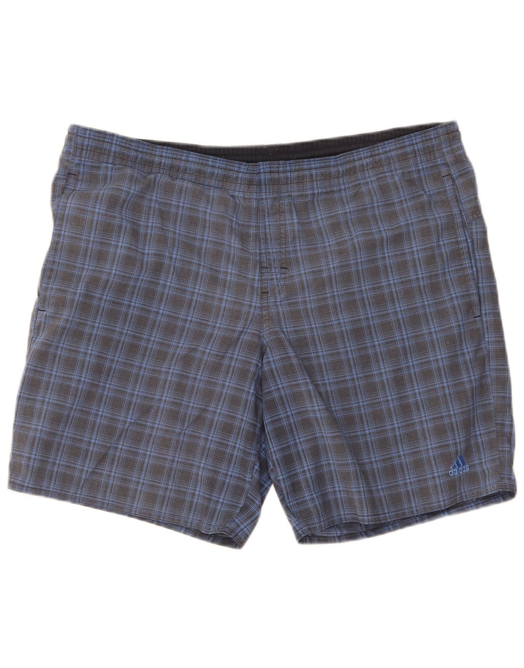 ADIDAS Mens Swimming Shorts Medium  Blue Check Polyester