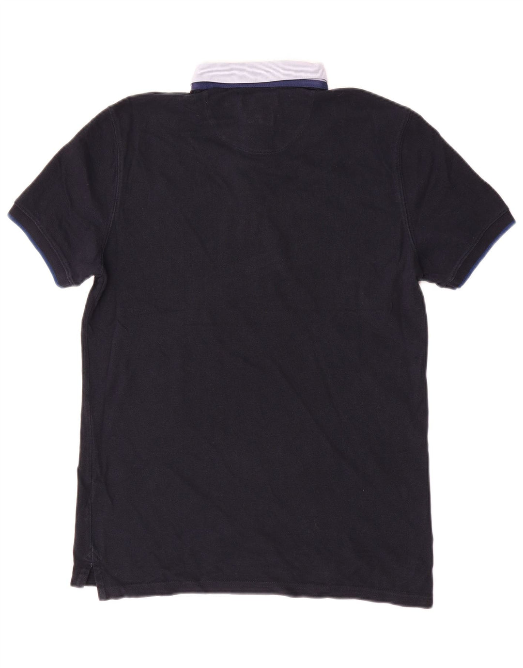 Massimo Dutti Mens Casual Fit Polo Shirt Medium Navy Blue Cotton