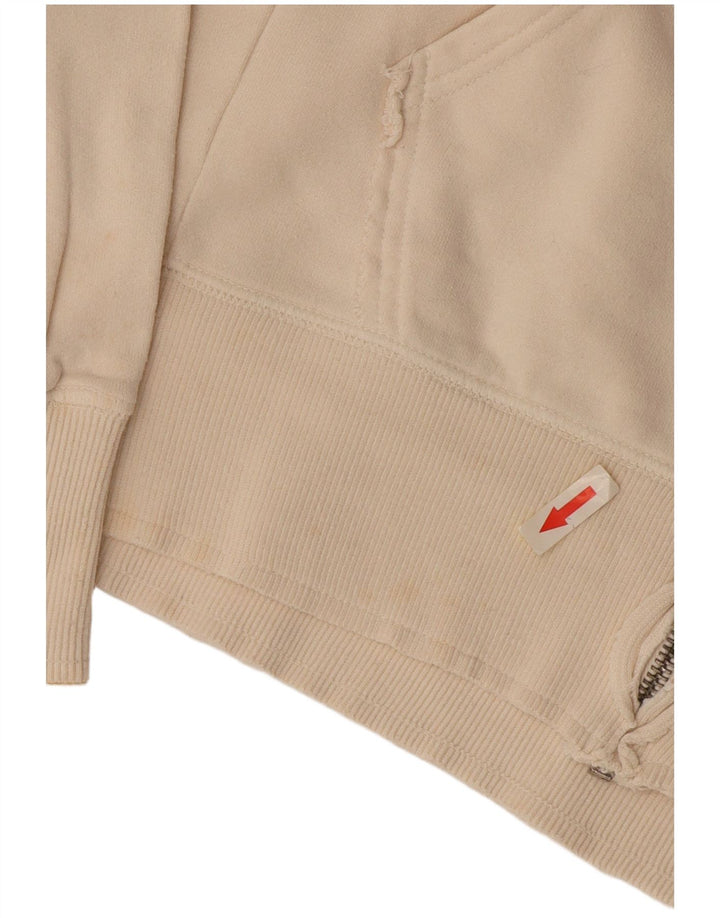 Sasch Mens Graphic Zip Hoodie Sweater Large Off White Cotton