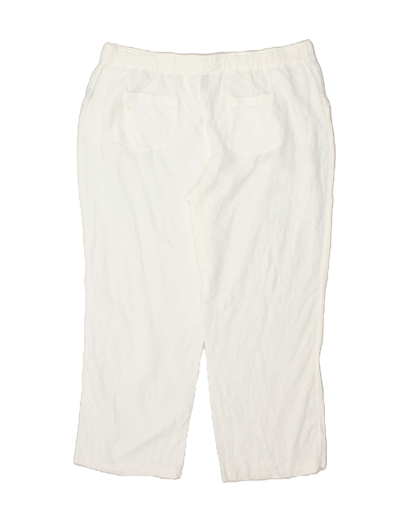 RALPH LAUREN Womens Wide Leg Casual Trousers W40 L32 White Linen | Vintage Ralph Lauren | Thrift | Second-Hand Ralph Lauren | Used Clothing | Messina Hembry 