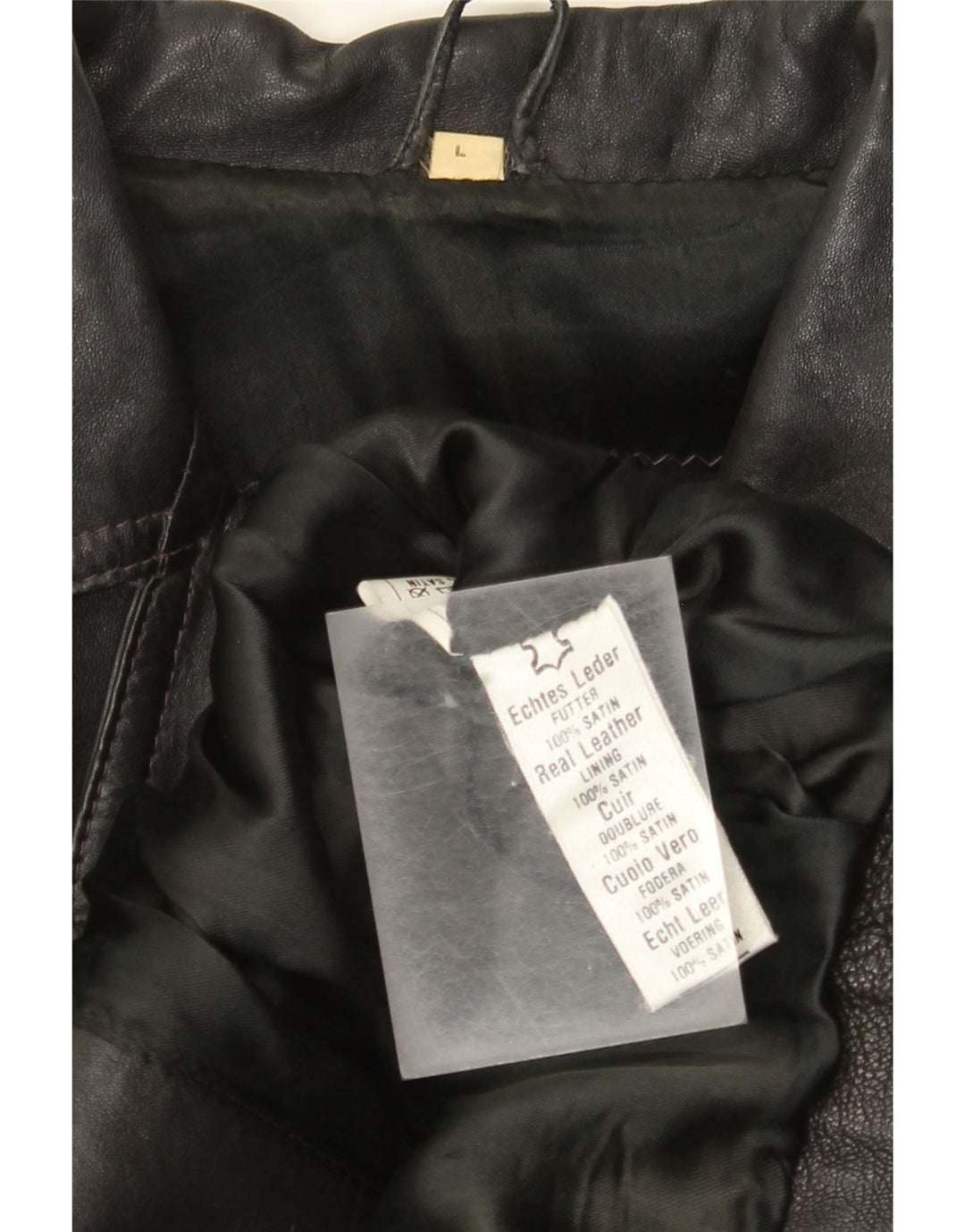 Vintage Womens Leather Biker Jacket UK 14 Large Black Leather