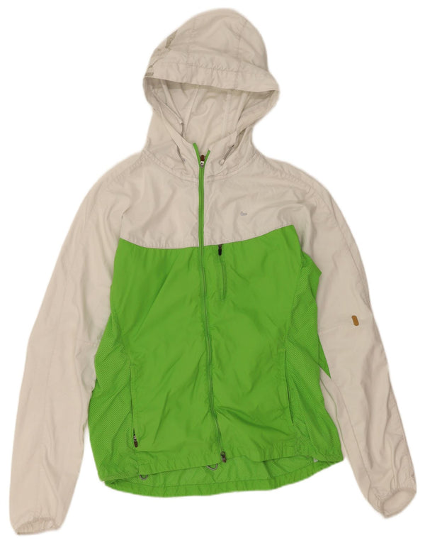 Nike Womens Hooded Tracksuit Top Jacket UK 14 Medium White Colourblock