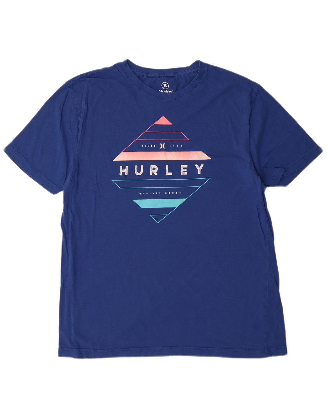 Hurley Mens Graphic T-Shirt Top Medium Blue Cotton