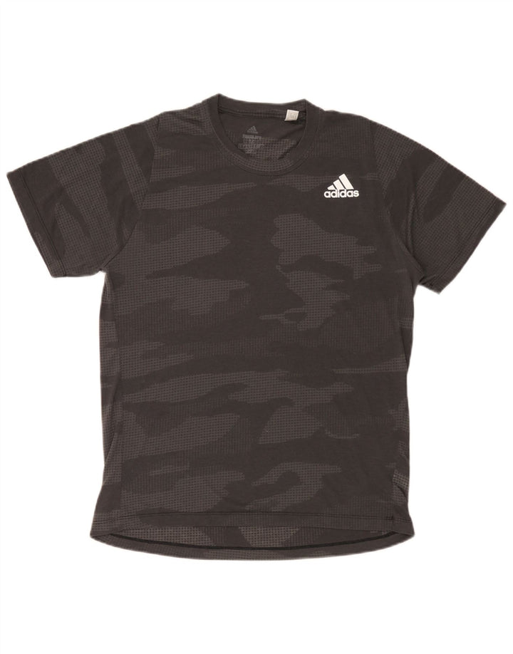 Adidas Mens Climalite T-Shirt Top Medium Grey Camouflage Polyester